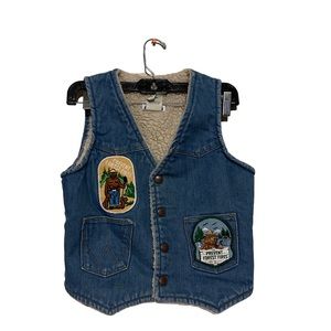 SOLD Kids Wrangler Sherpa Jean Vest Size Medium
